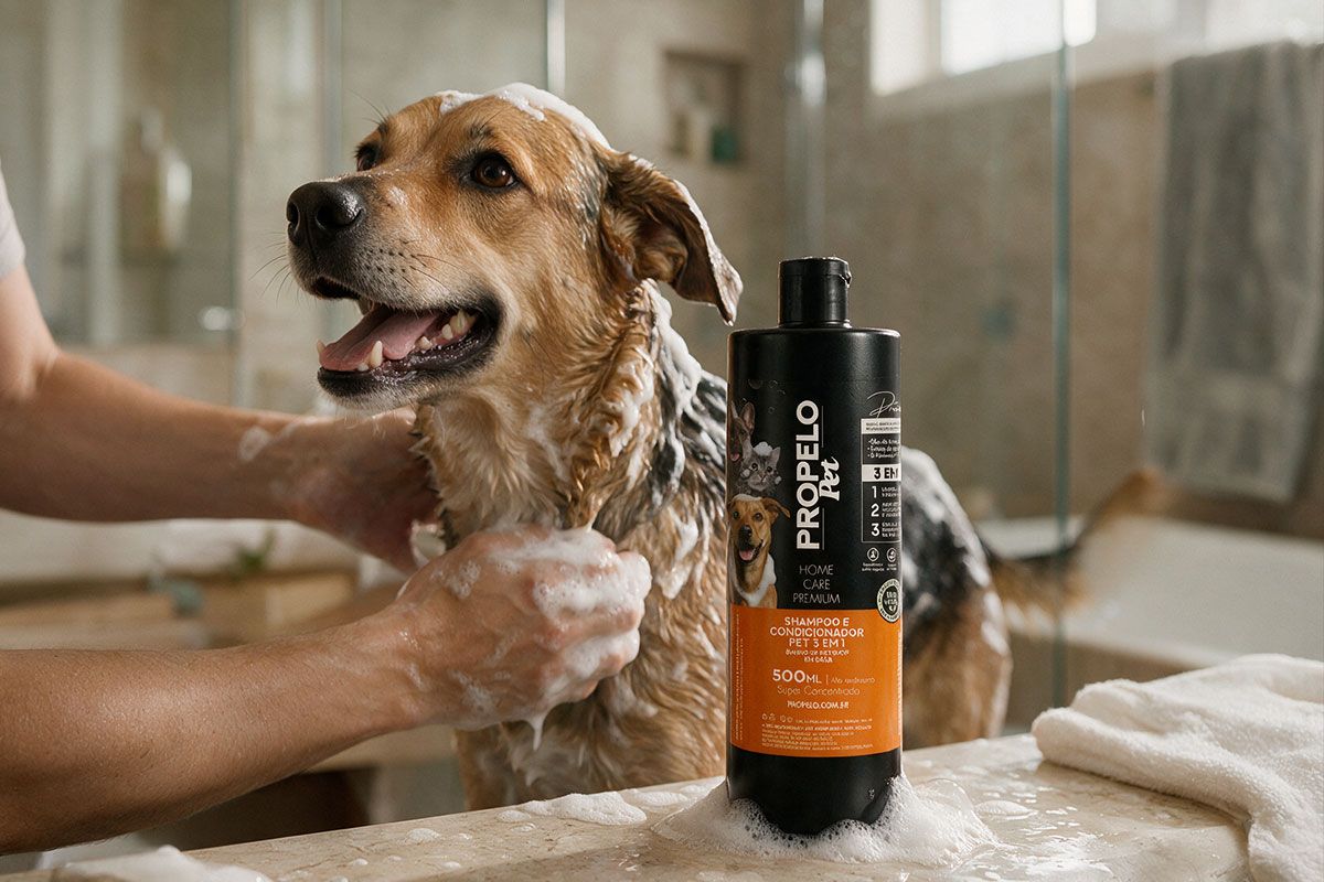 Shampoo 3 em 1 para cachorros e gatos