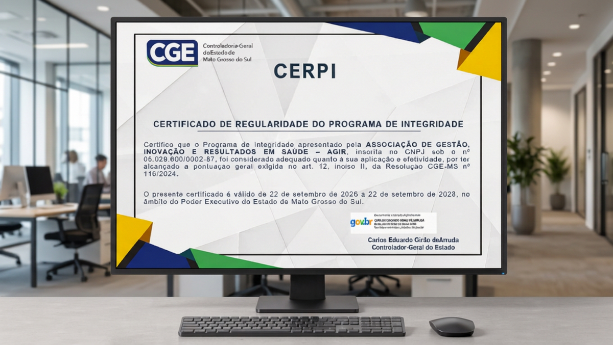 Certificado de Integridade concedido pela CGE-MS reforça responsabilidade e transparência da Agir