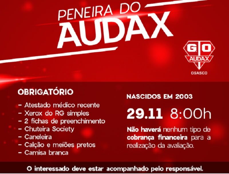 Osasco Audax peneira