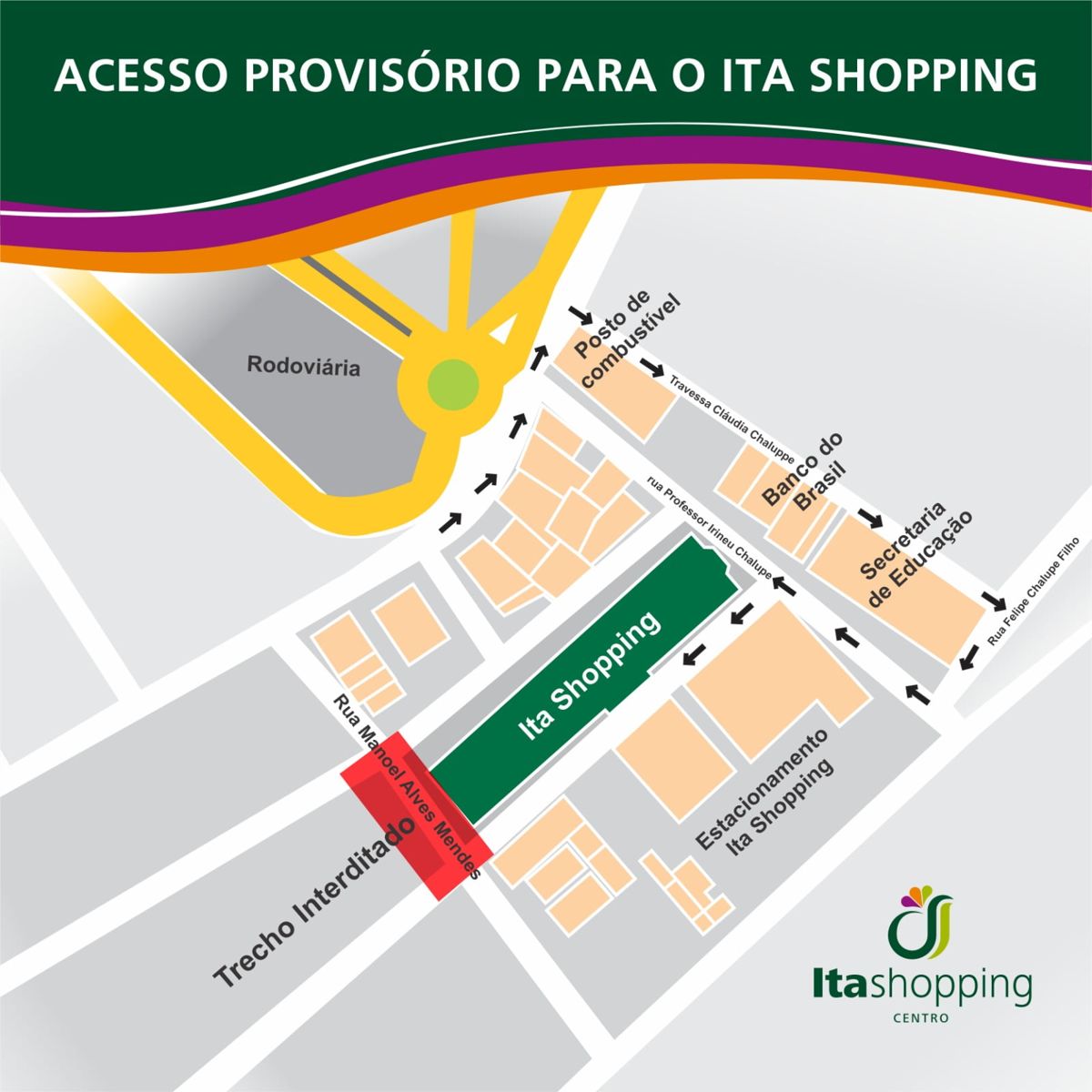 Acesso provisório Ita Shopping Centro