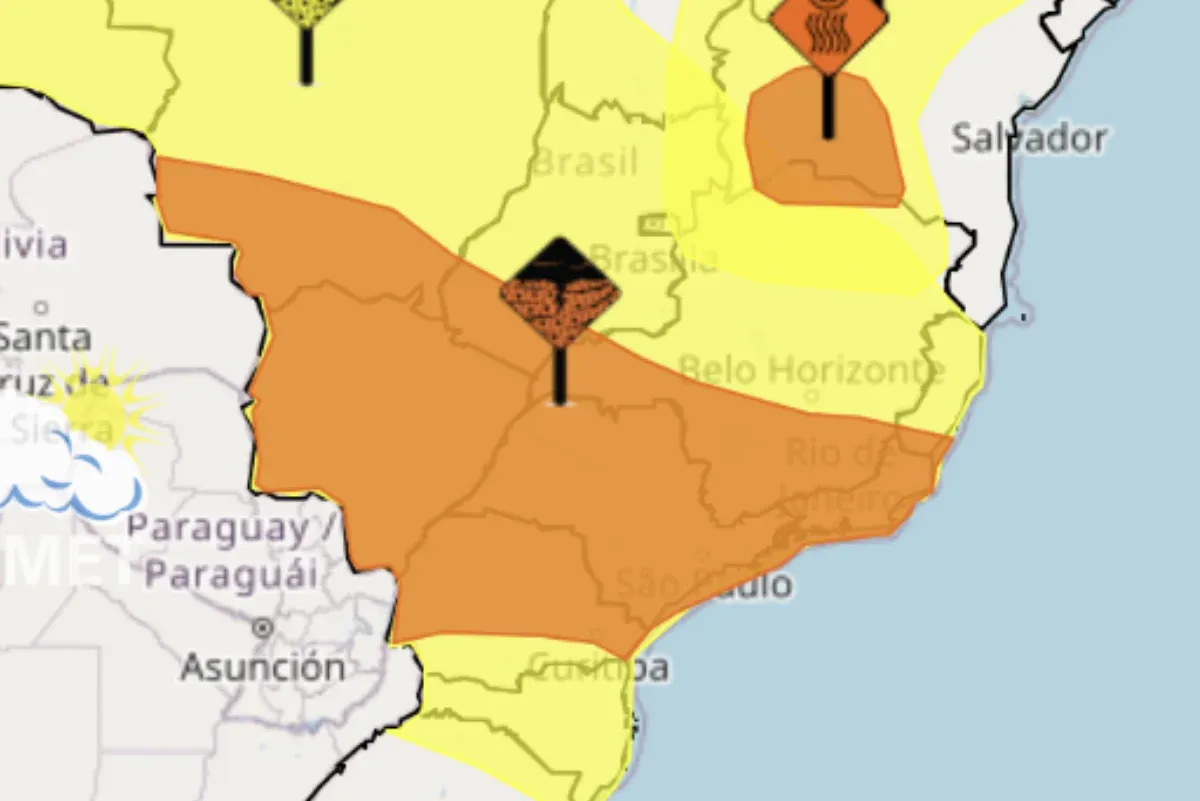 A previsão é de chuva entre 30 e 60 milímetros por hora, com volume de 50 a 100 milímetros ao longo do dia
